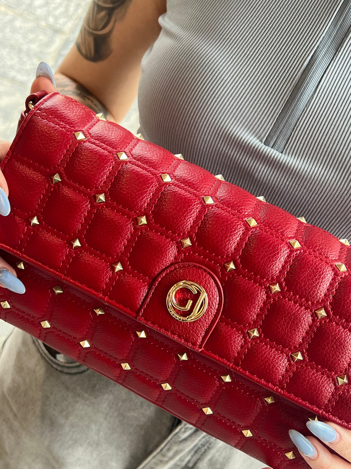 Borsa rossa con borchie Gaudì