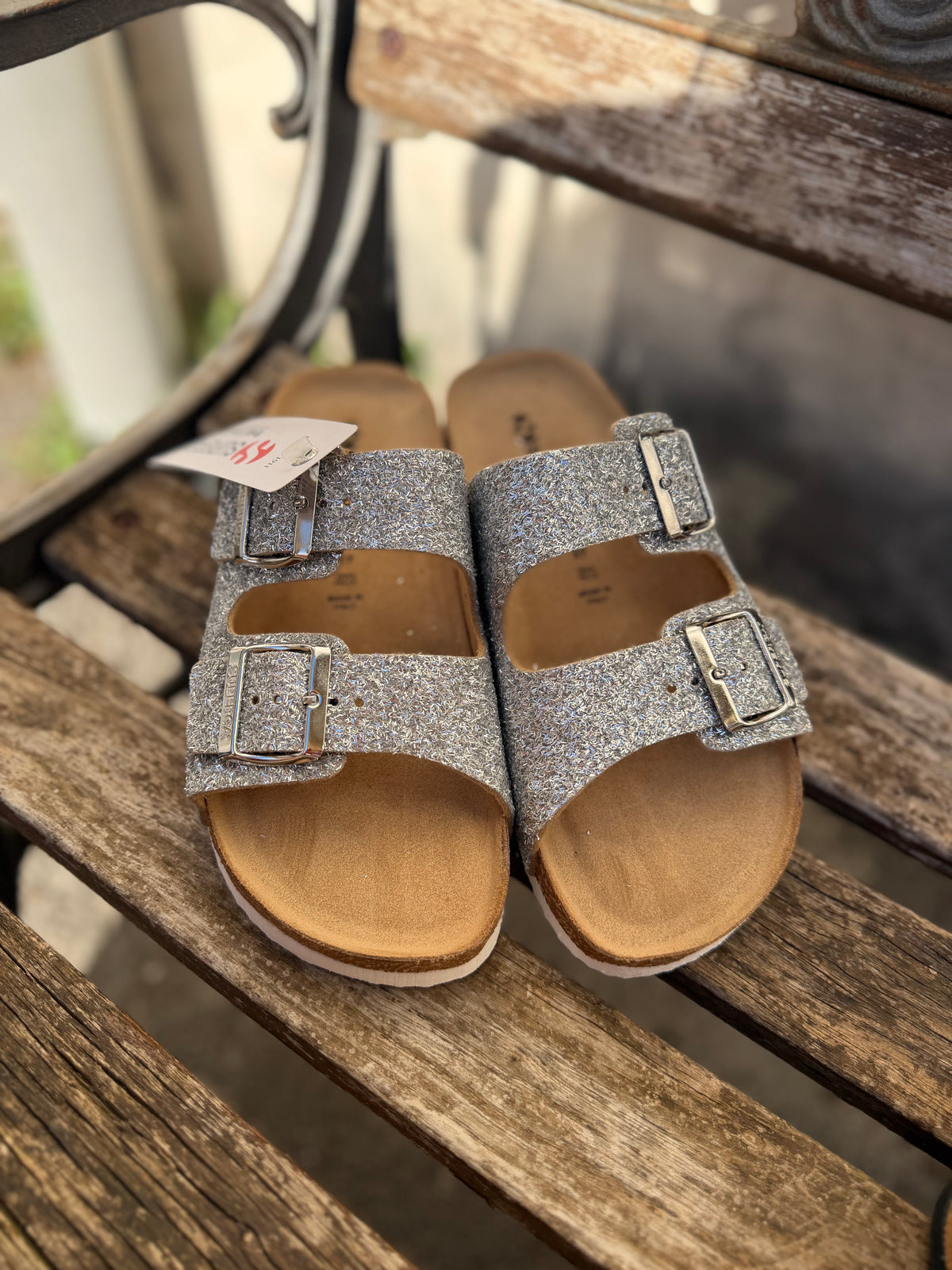 Ciabattina Superga doppia fascia glitter