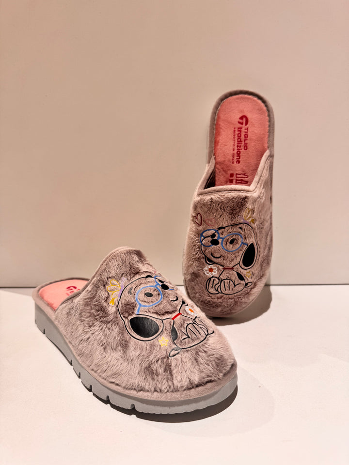 Pantofole Tiglio cagnolino