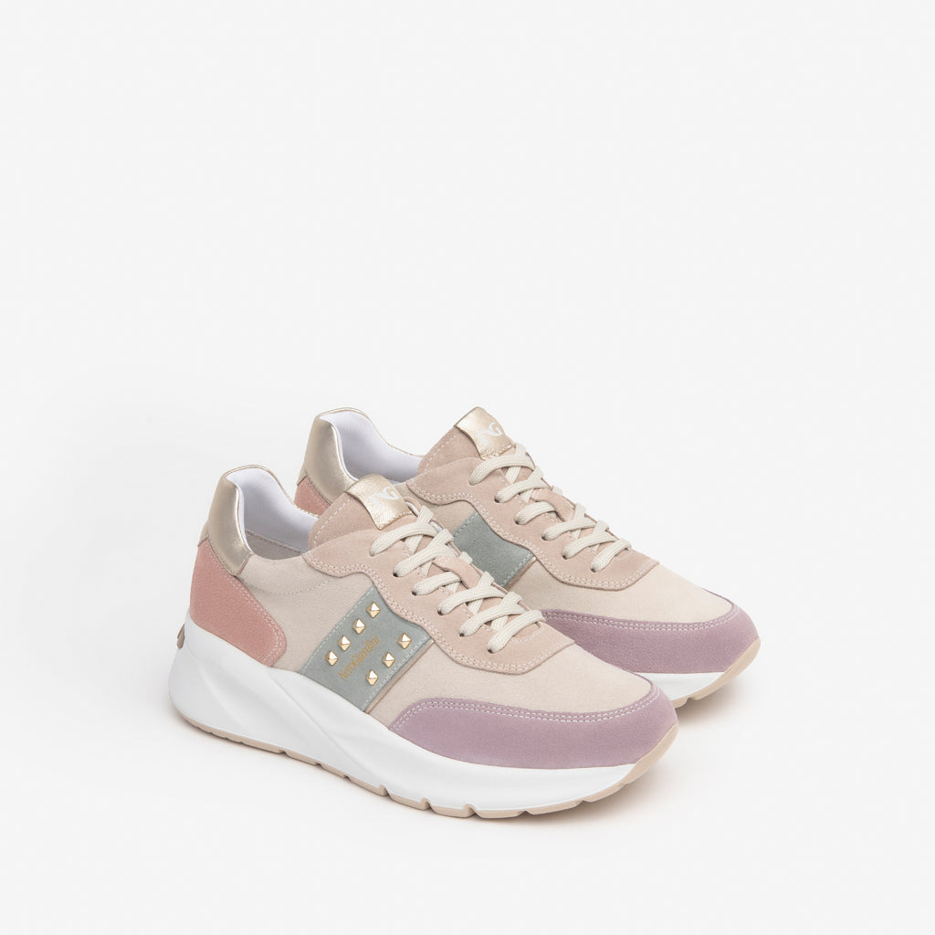Sneakers Nero Giardini Camoscio Con Zeppa