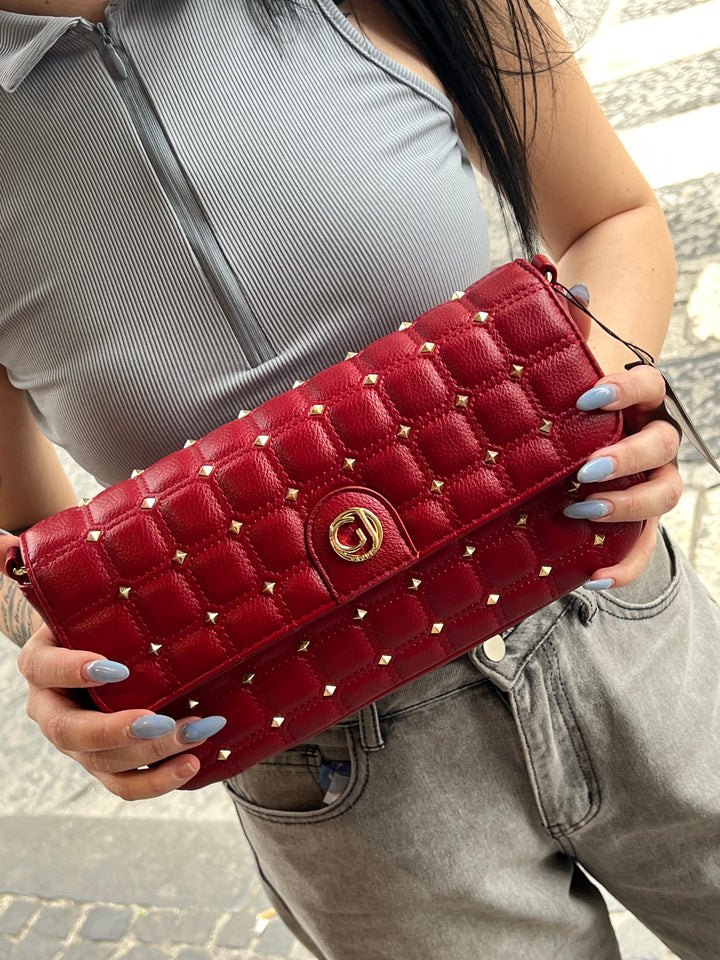 Borsa rossa con borchie Gaudì