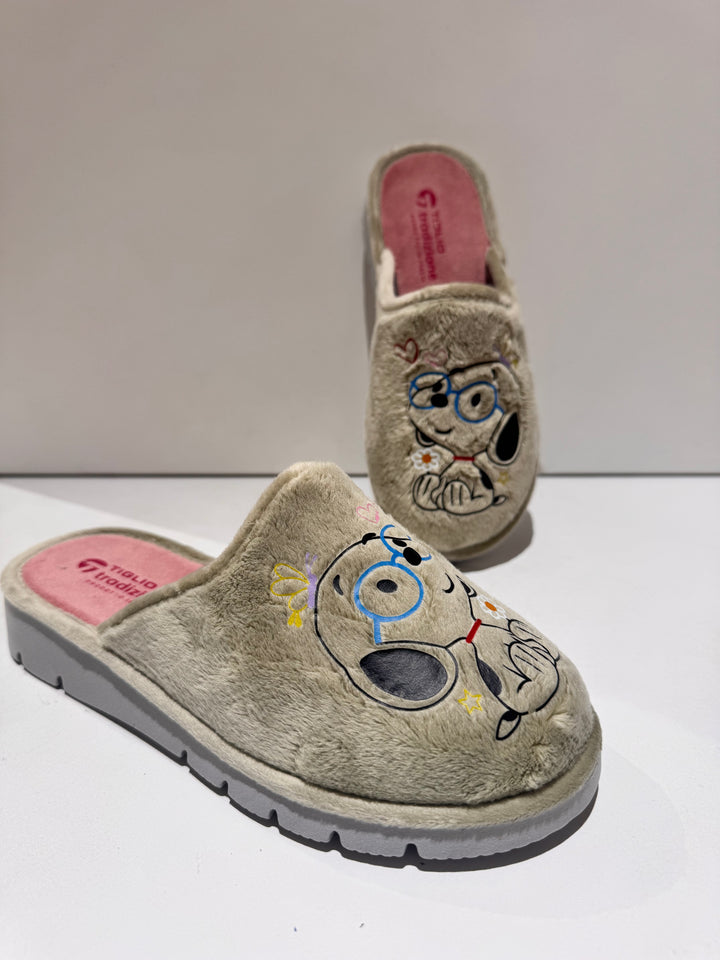 Pantofole Tiglio cagnolino