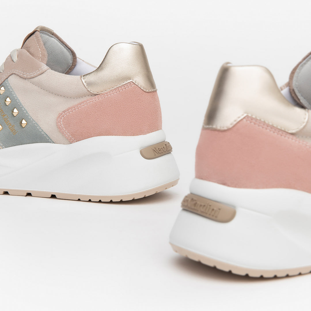 Sneakers Nero Giardini Camoscio Con Zeppa