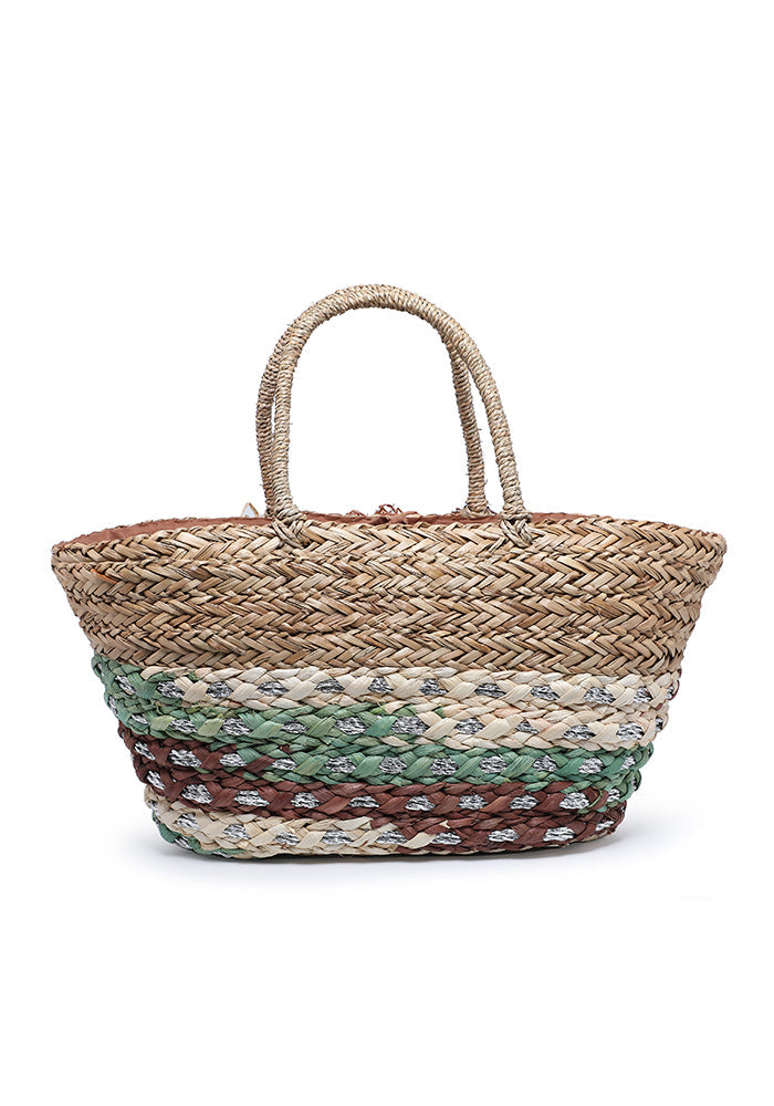 Borsa Paglia Floreale