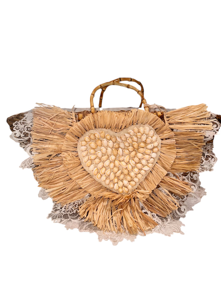 Borsa In Paglia Cuore