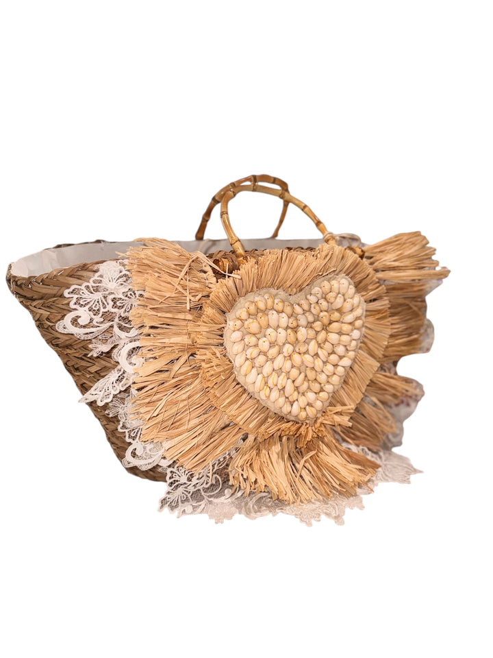 Borsa In Paglia Cuore