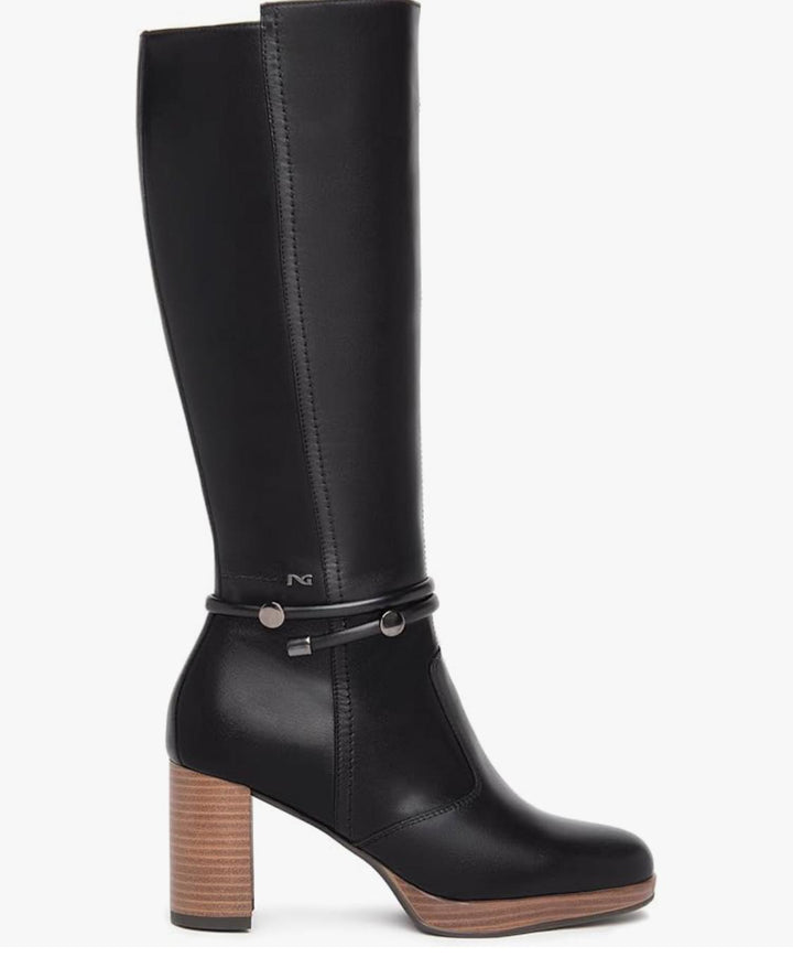 Stivale Tacco Legno Nero Giardini I308880D