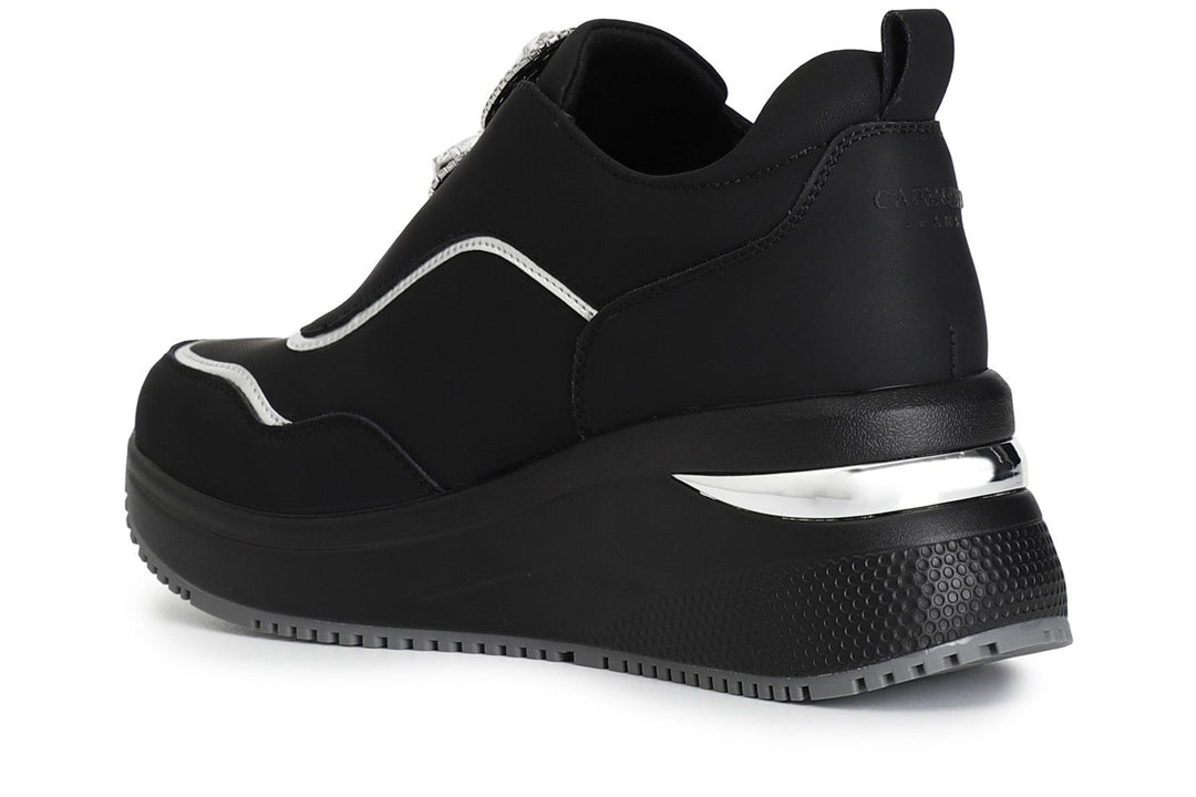 Sneakers Nera con zeppa Cafè Noir